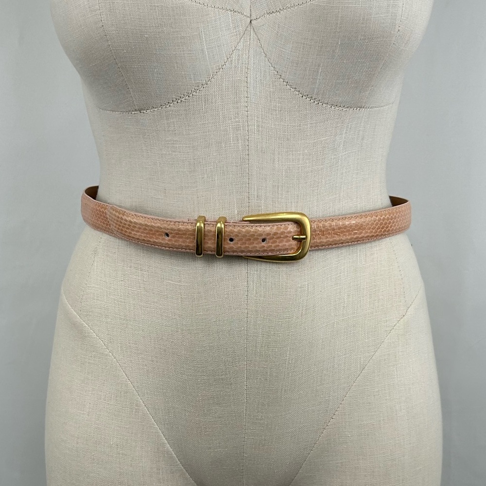 Vintage Genuine Snakeskin Peach Pink Belt